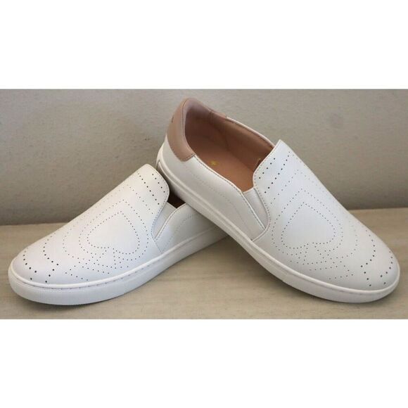 Kate Spade Women's Sz 8B White Azores Slip-On Perforated Leather Sneakers - Picture 5 of 14